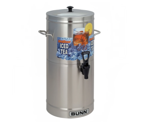 Bunn 33000.0000 TDS-3 Round Cylinder Iced Tea & Coffee Dispenser with Side Handles 3 gal.