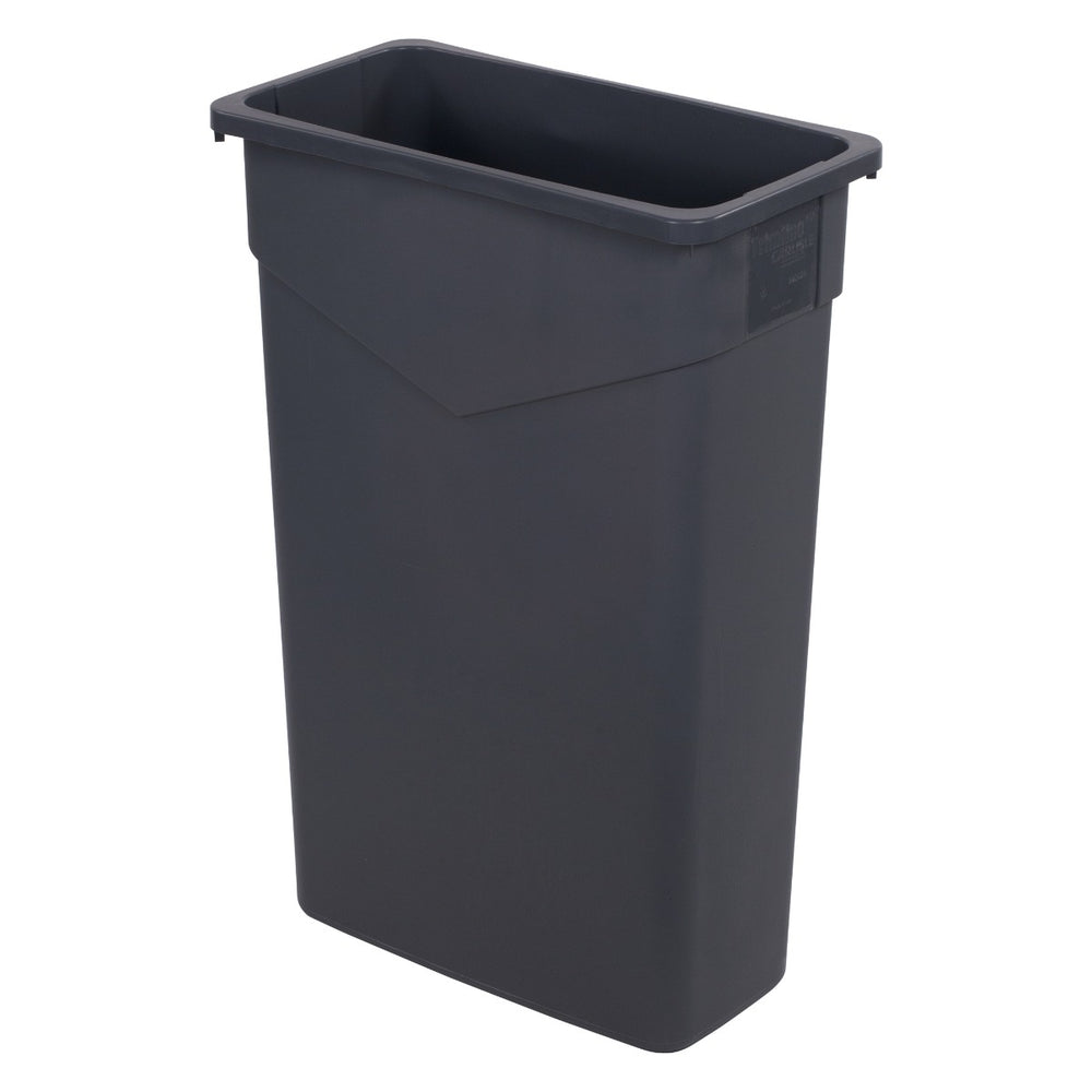 Carlisle 34202323 Trimline Heavy-Duty Slim Rectangular Waste Container / Trash Can 23 Gal. - Gray