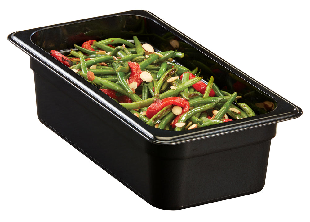 Cambro 34HP110 H-Pan High Heat Hot Food Pan 4" Deep - 1/3 Size - Black
