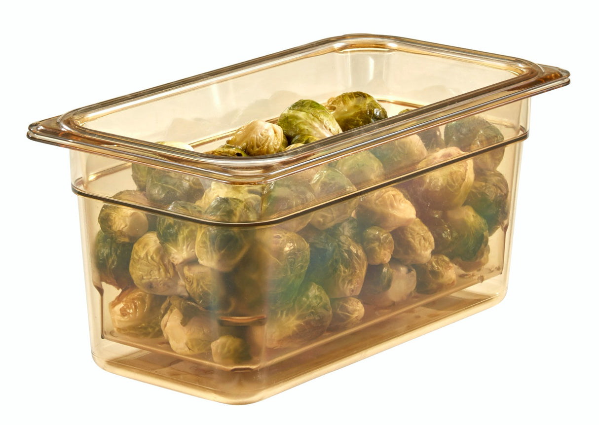Cambro 24HP150 High Heat Food Pan  1/2 Size 4" Deep Amber