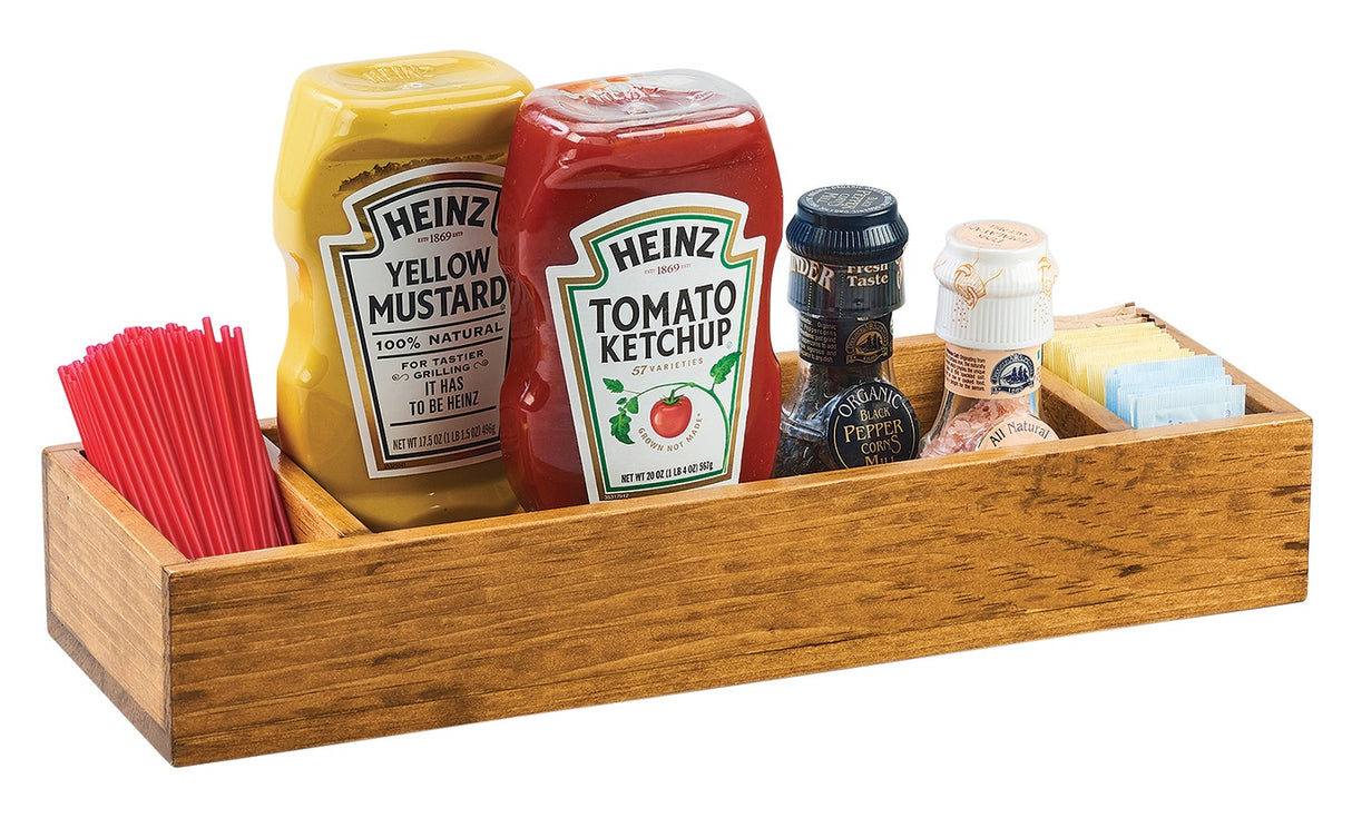 Cal-Mil 3669-99 Madera 3-Section Reclaimed Wood Condiment Table Cady / Organizer 15-3/4"W x 5"D x 2-1/2"H