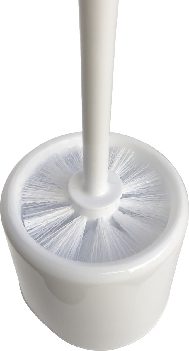 Carlisle 36719700 Flo-Pac Bowl Brush with Caddy - Poly White 3" x 14-1/2