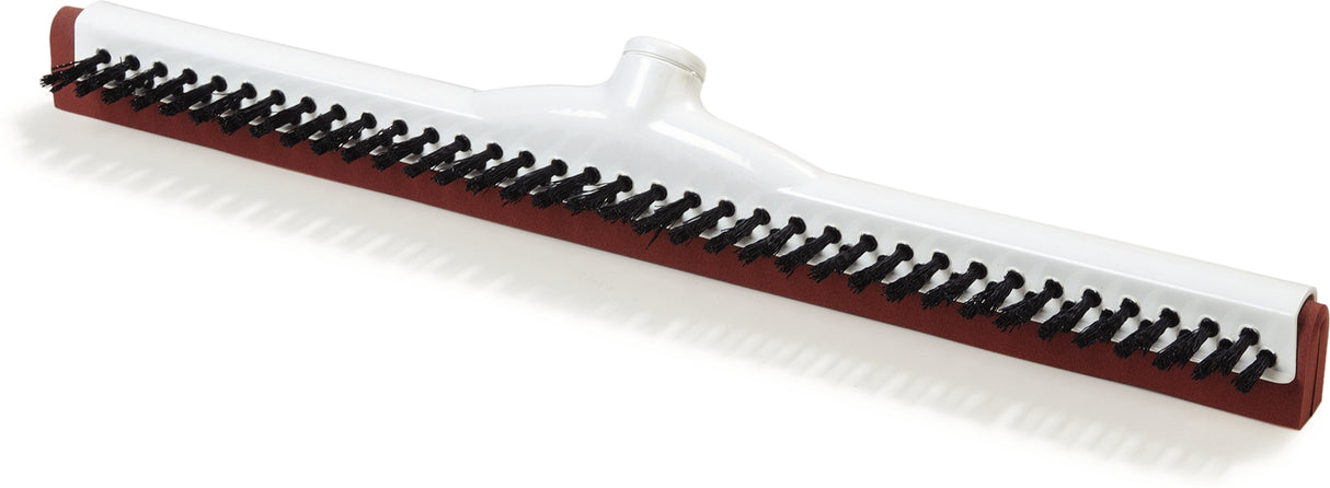 Carlisle 36781800 Flo-Pac Floor Dual Squeegee / Brush  Head with Red Neoprene Foam Blade, Bristles and Plastic Frame 18"