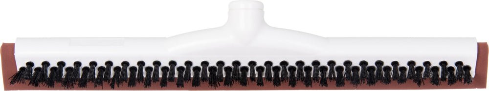 Carlisle 36781800 Flo-Pac Floor Dual Squeegee / Brush  Head with Red Neoprene Foam Blade, Bristles and Plastic Frame 18"