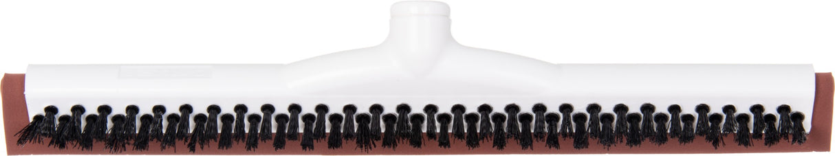 Carlisle 36781800 Flo-Pac Floor Dual Squeegee / Brush  Head with Red Neoprene Foam Blade, Bristles and Plastic Frame 18"