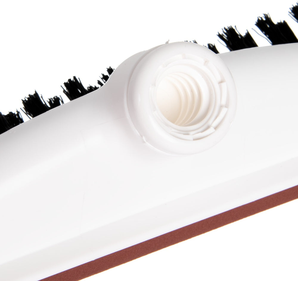 Carlisle 36781800 Flo-Pac Floor Dual Squeegee / Brush  Head with Red Neoprene Foam Blade, Bristles and Plastic Frame 18"