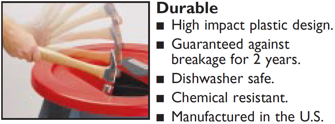 Golden 3750 The Chute II Flatware Retriever Lid for 32 & 44 Gal. Round Cans - Red