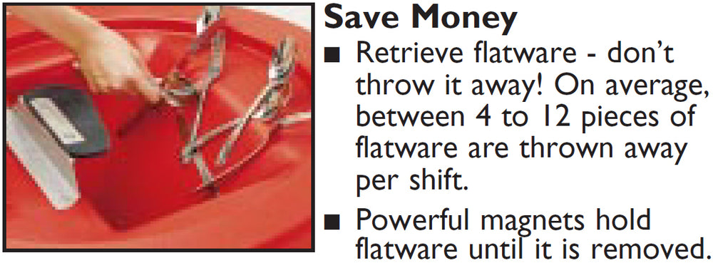 Golden 3750 The Chute II Flatware Retriever Lid for 32 & 44 Gal. Round Cans - Red