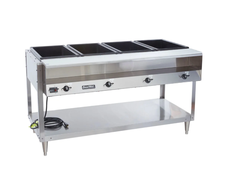 Vollrath 38004 61 1/4" Hot Food Table w/ (4) Wells & Cutting Board, 120v