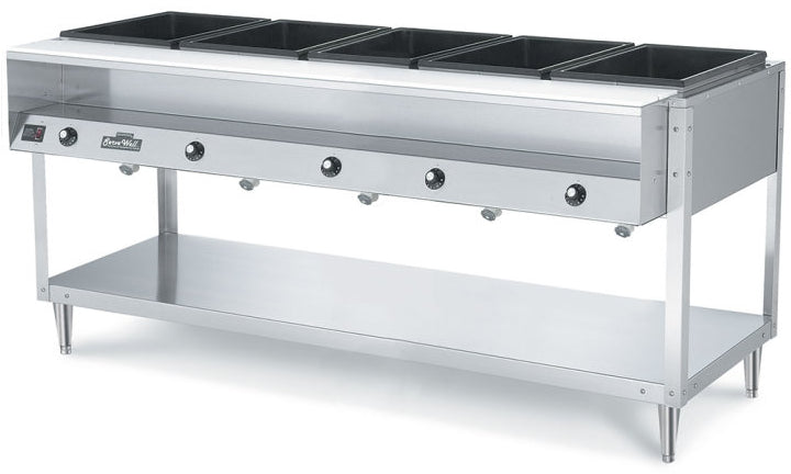 Vollrath 38005 Servewell 5-Well Electric Steam Table with Cutting Board - 120v