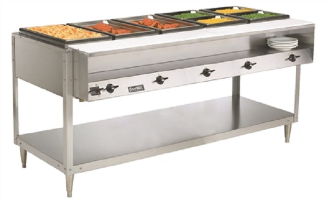 Vollrath 38005 Servewell 5-Well Electric Steam Table with Cutting Board - 120v