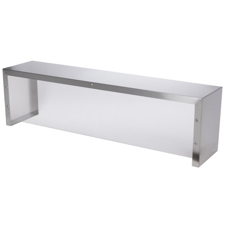 Vollrath 38053 ServeWell Stainless Steel Single-Deck Overshelf with Acrylic Panel Cafeteria Breath Guard 46"W x 10"D x 13"H - for Vollrath 3 Well / Pan Hot or Cold Food Tables
