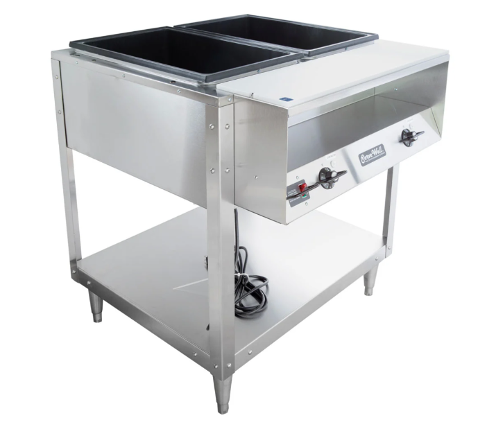 Vollrath 38102 32" Hot Food Table w/ (2) Wells & Cutting Board, 120v