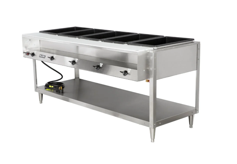 Vollrath 38105 76" Hot Food Table w/ (5) Wells & Cutting Board, 120v