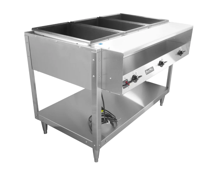 Vollrath 38117 46" Hot Food Table w/ (3) Wells & Cutting Board, 208 240v/1ph
