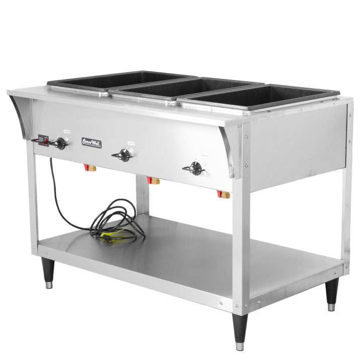 Vollrath 38203 ServeWell SL Electric 3-Well Hot Food Table 46" - Sealed Well - 120v, 1440W