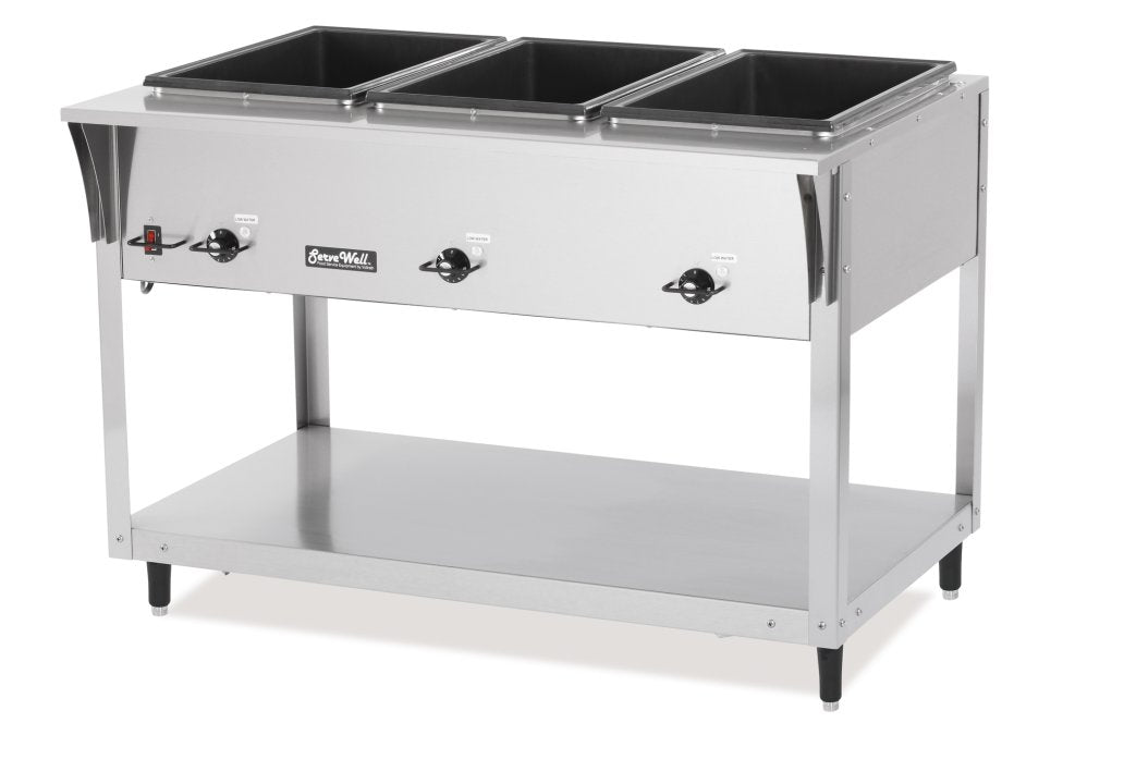 Vollrath 38203 ServeWell SL Electric 3-Well Hot Food Table 46" - Sealed Well - 120v, 1440W
