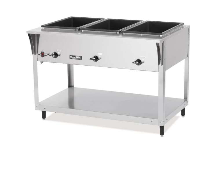 Vollrath 38217 46" Hot Food Table w/ (3) Wells & Undershelf, 208 240v/1ph