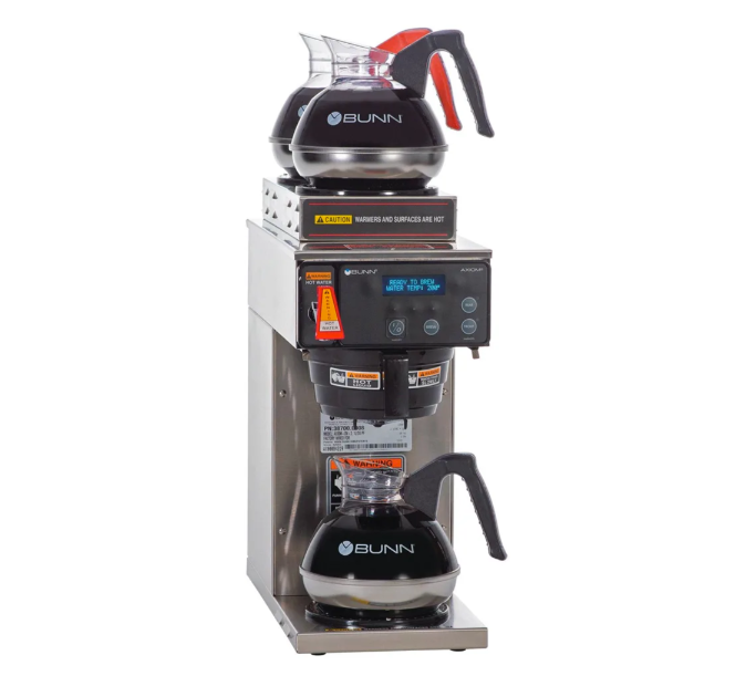 Bunn 38700.0008 AXIOM-DV-3 Medium Volume Automatic Decanter Coffee Brewer with (1) Lower & (2) Upper Warmers - 7-1/2 gal/hr - 120v