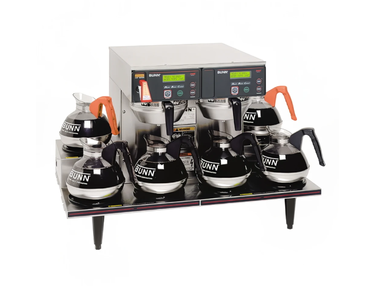Bunn 38700.0015 AXIOM 0/6 Twin Automatic Decanter Coffee Brewer with 6 Warmers - 15 gal/hr - 120/208v
