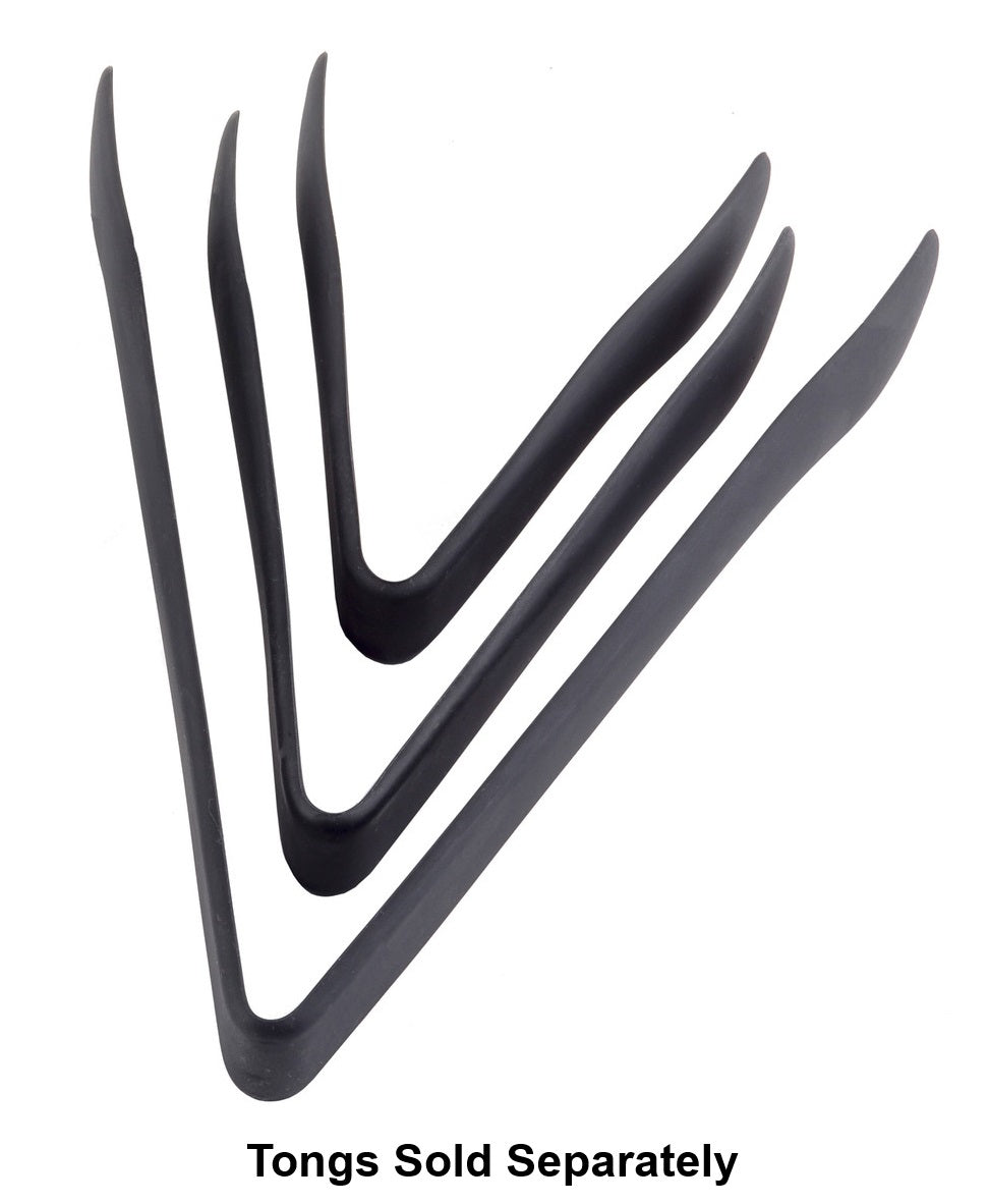 TableCraft 39100 Silicone Coated Stainless Steel Serving Tongs 7" - Black