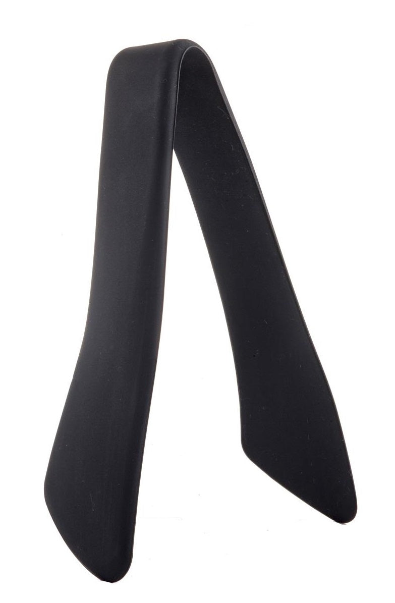 TableCraft 39100 Silicone Coated Stainless Steel Serving Tongs 7" - Black