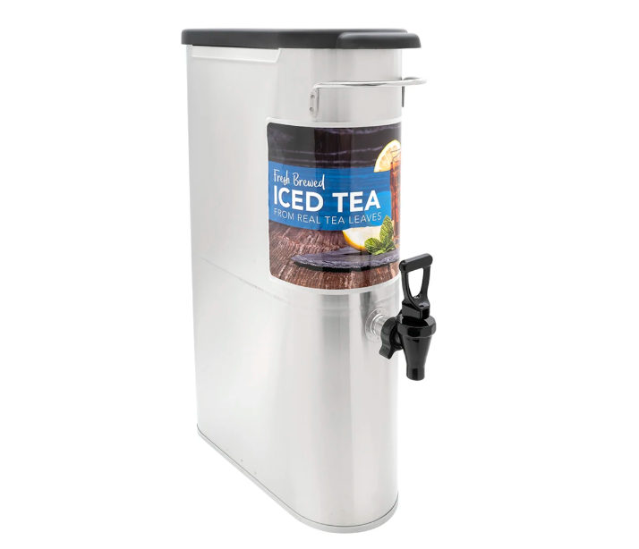 Bunn 39600.0001 TDO-N-3.5 Oval Style Narrow Iced Tea & Coffee Dispenser with Front-Back Handles 3-1/2 gal.