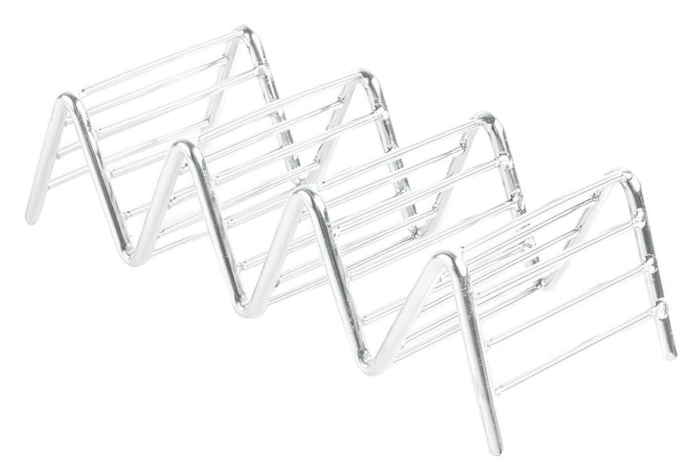 GET 4-81858 Specialty Servingware Stainless Steel Taco Holder 6" x 2-1/2" x 1-1/2"H - Holds 3 to 4 Tacos