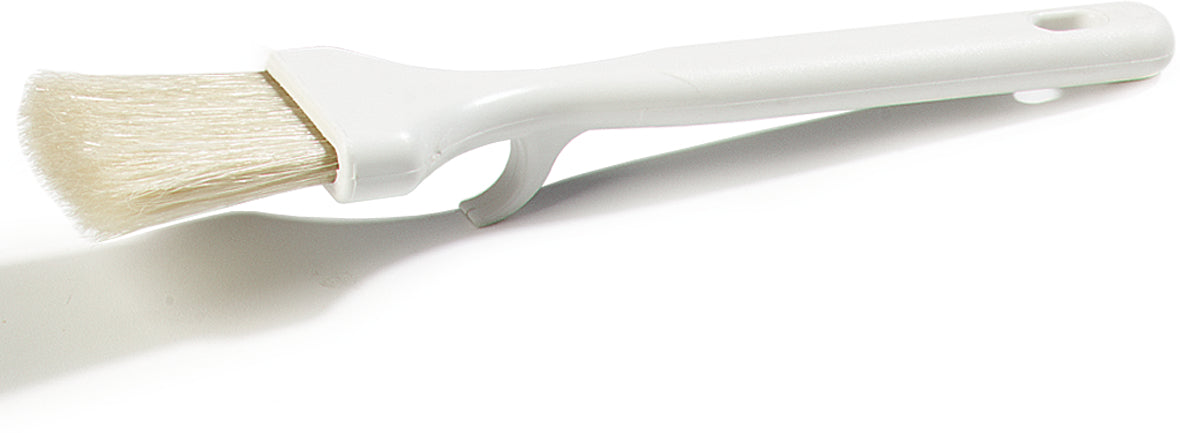 Carlisle 4037800 Sparta Meteor Flat Pastry / Basting Brush with 2"W Boar Bristles & Plastic Handle with Hook - White