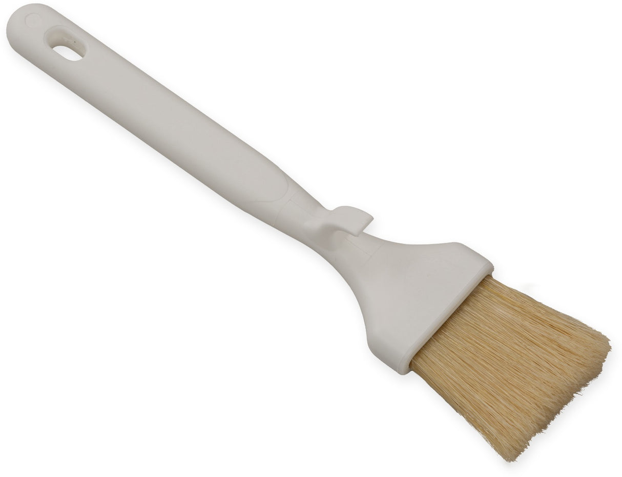 Carlisle 4037800 Sparta Meteor Flat Pastry / Basting Brush with 2"W Boar Bristles & Plastic Handle with Hook - White