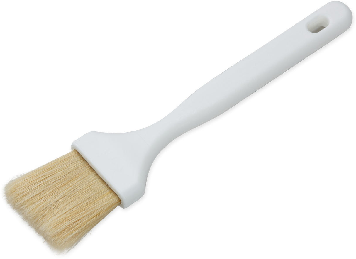Carlisle 4037800 Sparta Meteor Flat Pastry / Basting Brush with 2"W Boar Bristles & Plastic Handle with Hook - White