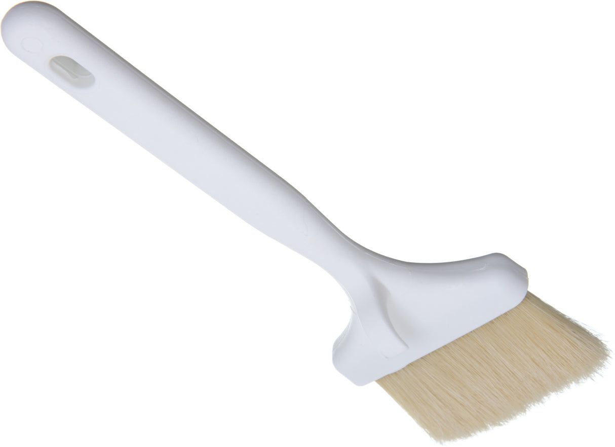 Carlisle 4037900 Sparta Meteor Flat Pastry / Basting Brush with 3"W Boar Bristles & Plastic Handle with Hook - White
