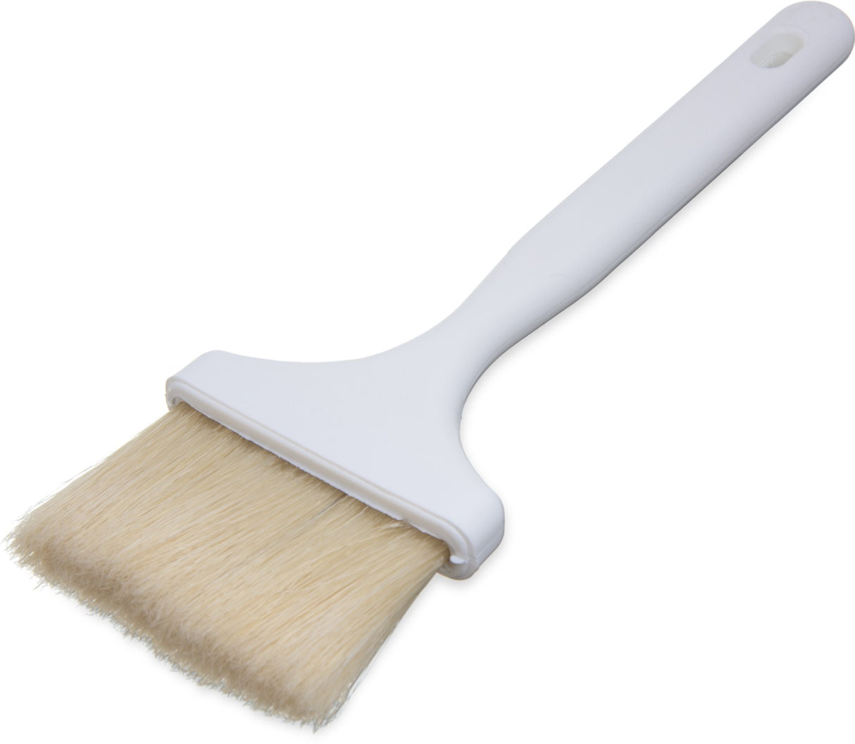 Carlisle 4037900 Sparta Meteor Flat Pastry / Basting Brush with 3"W Boar Bristles & Plastic Handle with Hook - White