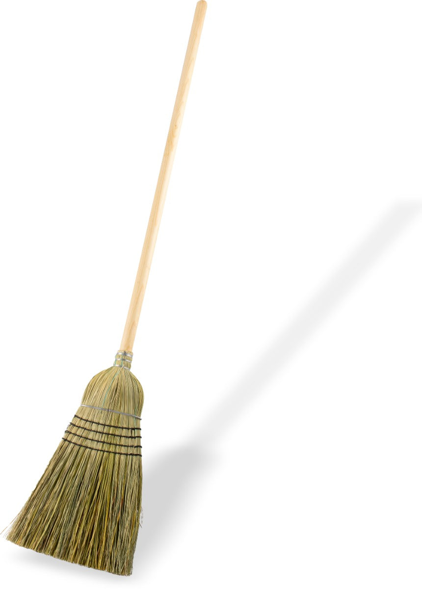 Carlisle 4135467 Heavy Duty 5-Stitch (#30) Warehouse Corn Broom 56" - Natural