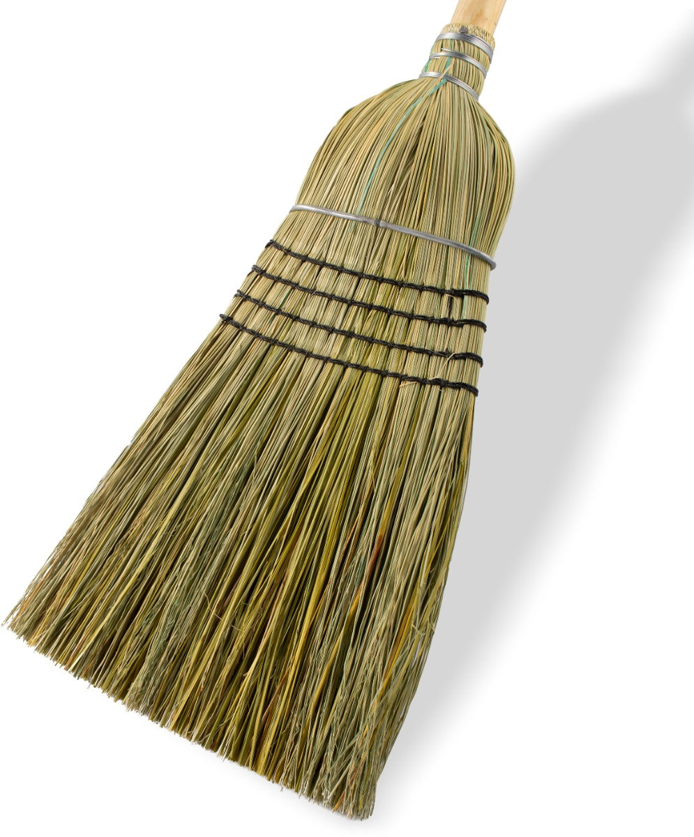 Carlisle 4135467 Heavy Duty 5-Stitch (#30) Warehouse Corn Broom 56" - Natural