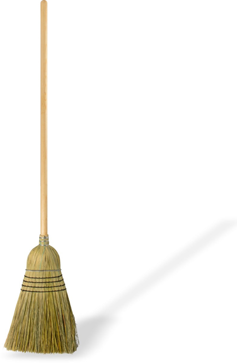 Carlisle 4135467 Heavy Duty 5-Stitch (#30) Warehouse Corn Broom 56" - Natural