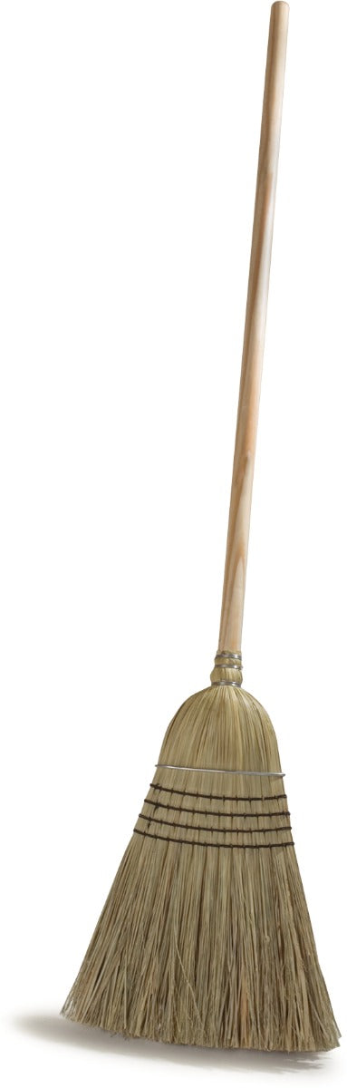 Carlisle 4135467 Heavy Duty 5-Stitch (#30) Warehouse Corn Broom 56" - Natural