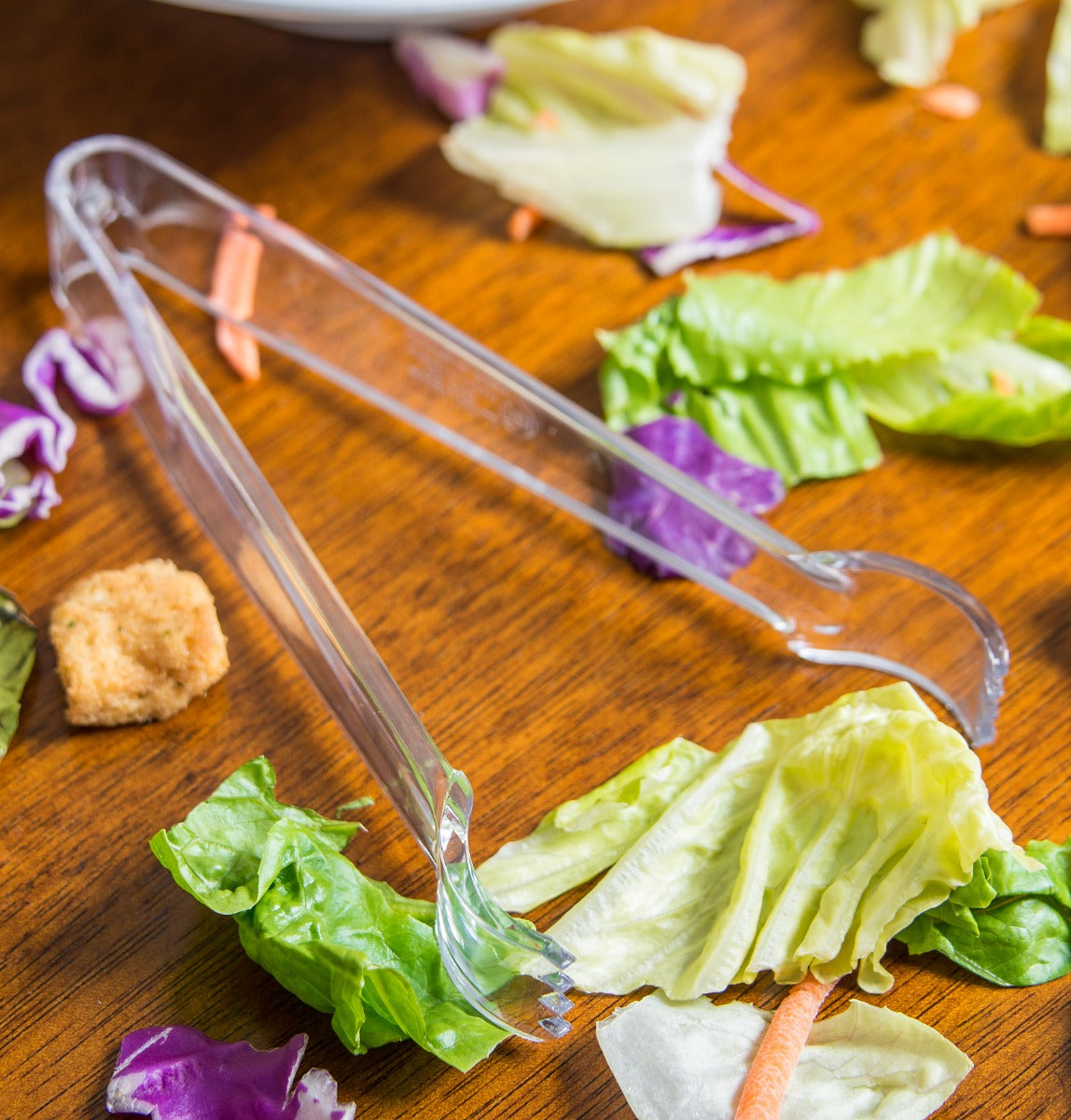 Carlisle 460606 Carly 1-Piece Plastic Salad Tongs 6" - Beige