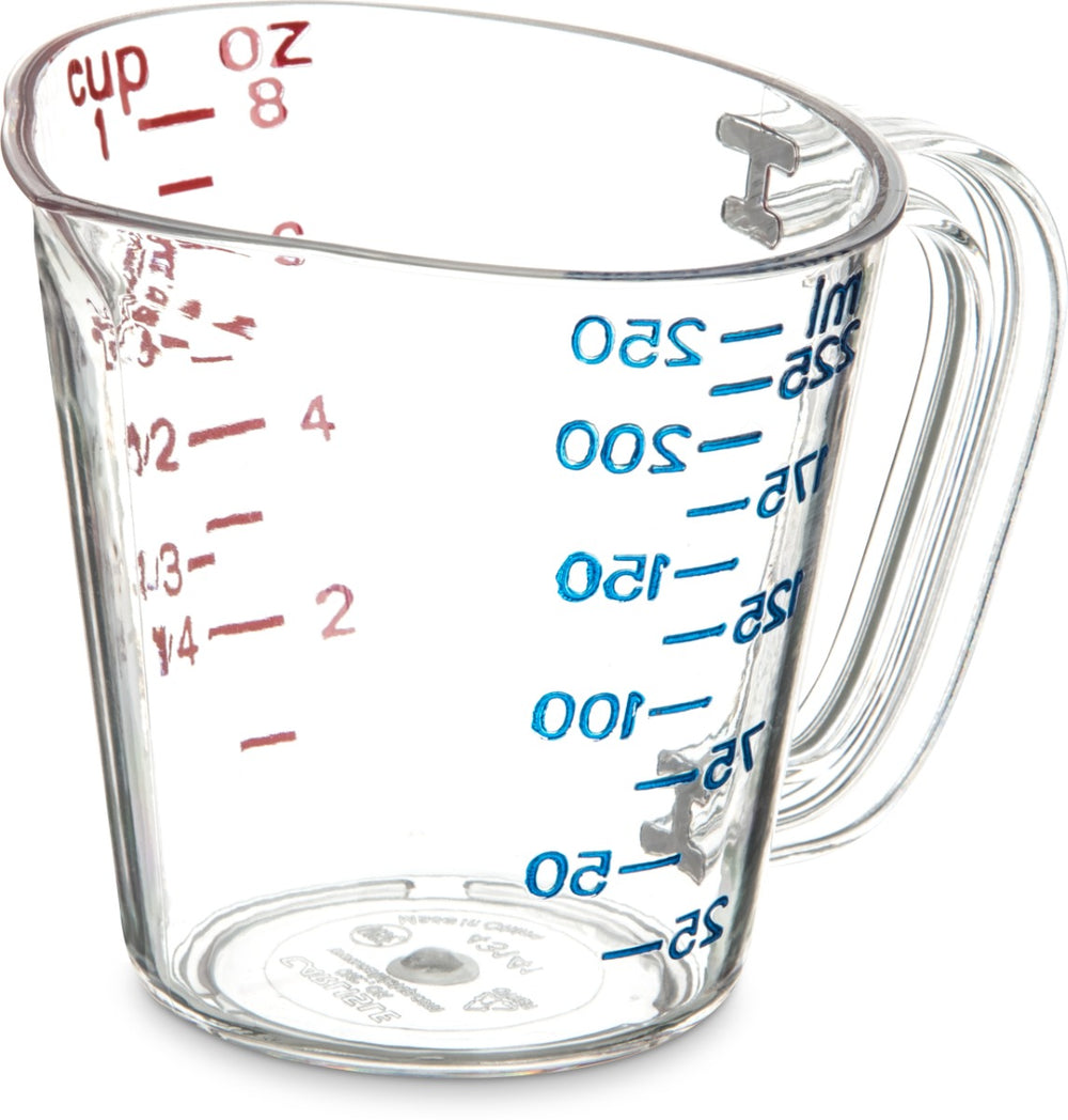 Carlisle 4314107 Carlisle Measuring Cup 8 oz, Clear Plastic , 12ea/cs