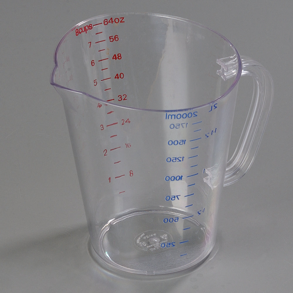 Carlisle 4314407 Carlisle Measuring Cup 64 oz, Clear Plastic