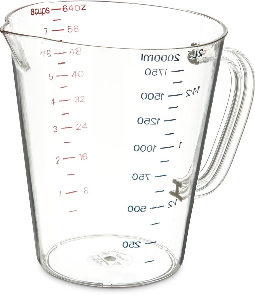 Carlisle 4314407 Carlisle Measuring Cup 64 oz, Clear Plastic