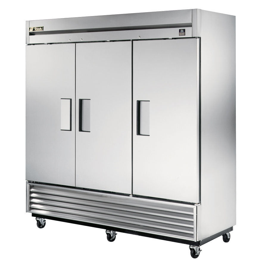 True TS-72F-HC 3-Section Left/Right/Right Hinged 3 Solid Door Reach-In Freezer 78" - 72 cu. ft. - 115v