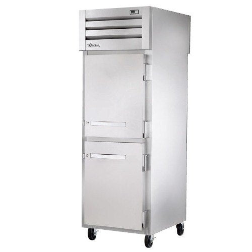 True STG1RPT-2HS-1S-HC Spec Series 1-Section 2 Solid Half Door Front / 1 Solid Door Rear Pass-Thru Refrigerator 27" - 115v