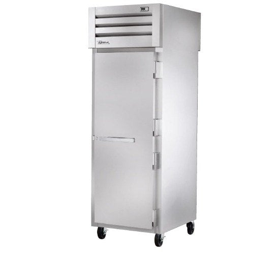 True STR1RPT-1S-1G-HC Spec Series 1-Section Solid Door Front / Glass Door Rear Pass-Thru Refrigerator 27" - 31 cu. ft. - 115v