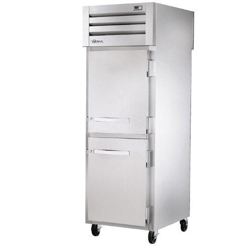 True STR1RPT-2HS-1S-HC Spec Series 1-Section Solid Half Door Front / Solid Full Door Rear Pass-Thru Refrigerator 27" - 31 cu. ft. - 115v