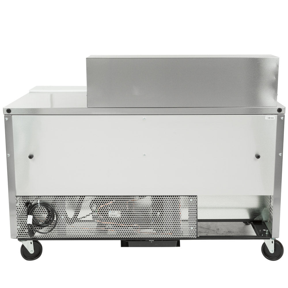 True TSSU-60-18M-B-HC 2-Section 2 Door Mega Top Refrigerated Salad/Sandwich Prep Table 60" - Holds (18) 1/6 Size Pans - 115v