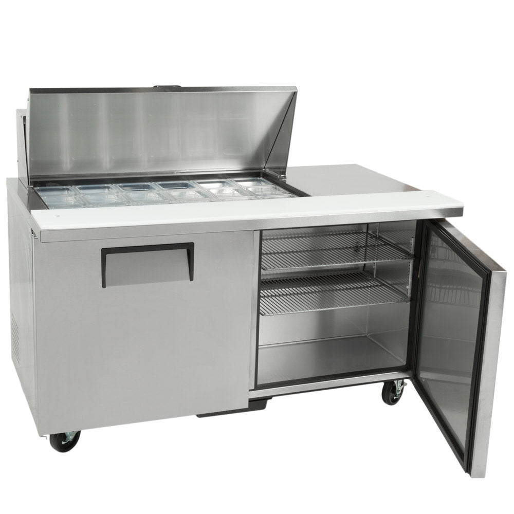 True TSSU-60-18M-B-HC 2-Section 2 Door Mega Top Refrigerated Salad/Sandwich Prep Table 60" - Holds (18) 1/6 Size Pans - 115v