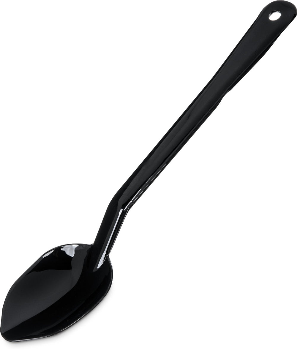 Carlisle 442003 One-Piece Plastic Solid Serving Spoon with Notched Handle 13" - Black