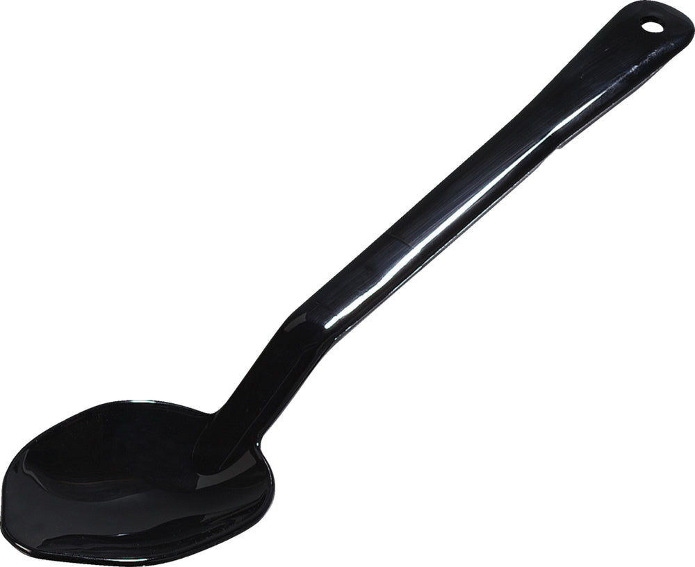 Carlisle 442003 One-Piece Plastic Solid Serving Spoon with Notched Handle 13" - Black