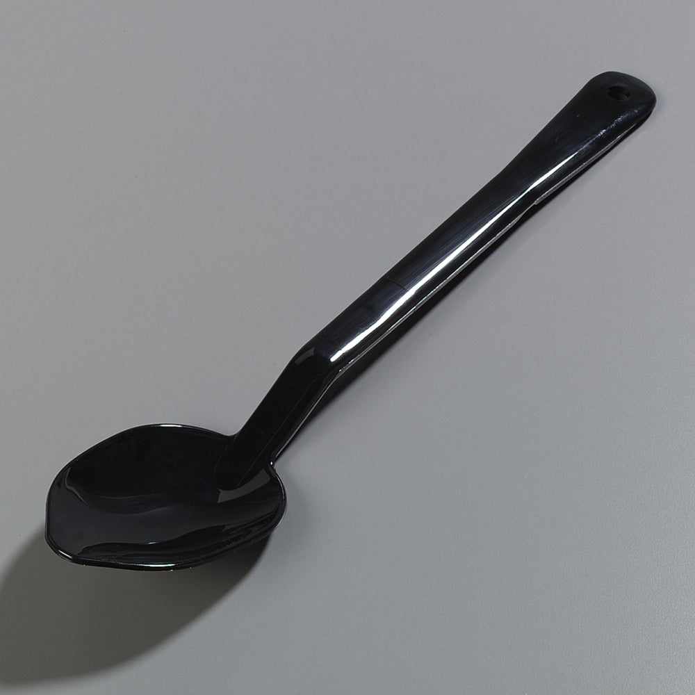 Carlisle 442003 One-Piece Plastic Solid Serving Spoon with Notched Handle 13" - Black